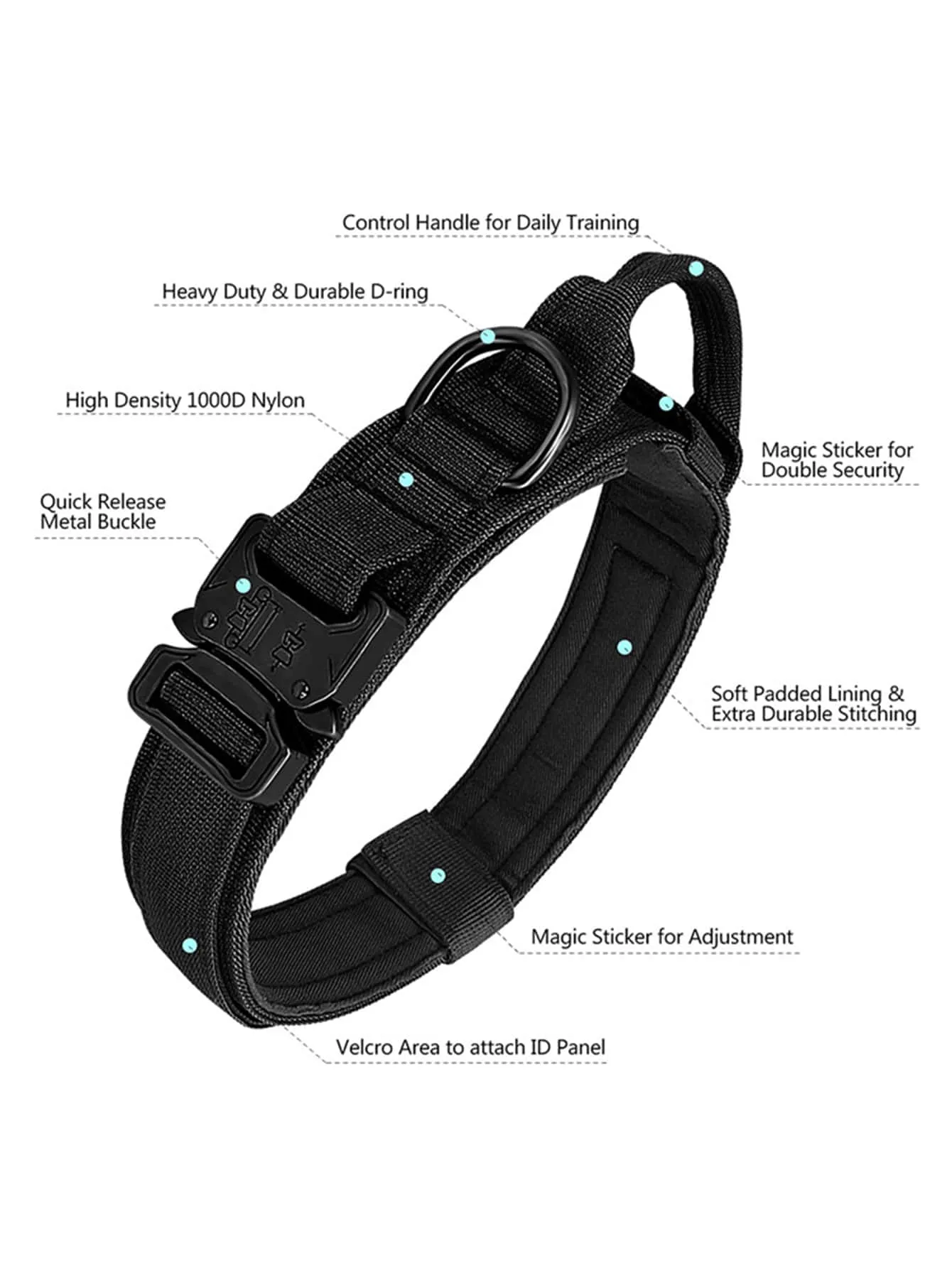 1pc Adjustable Pet Collar 1pc Pet Leash