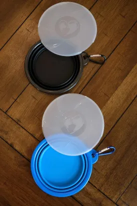2-Pack Collapsible Dog Bowls - Portable Pet Feeding Bowl - Portable Travel Feeding Bowl for Cats Dogs - Foldable Space Saving Feeding Food Bowls for Pets
