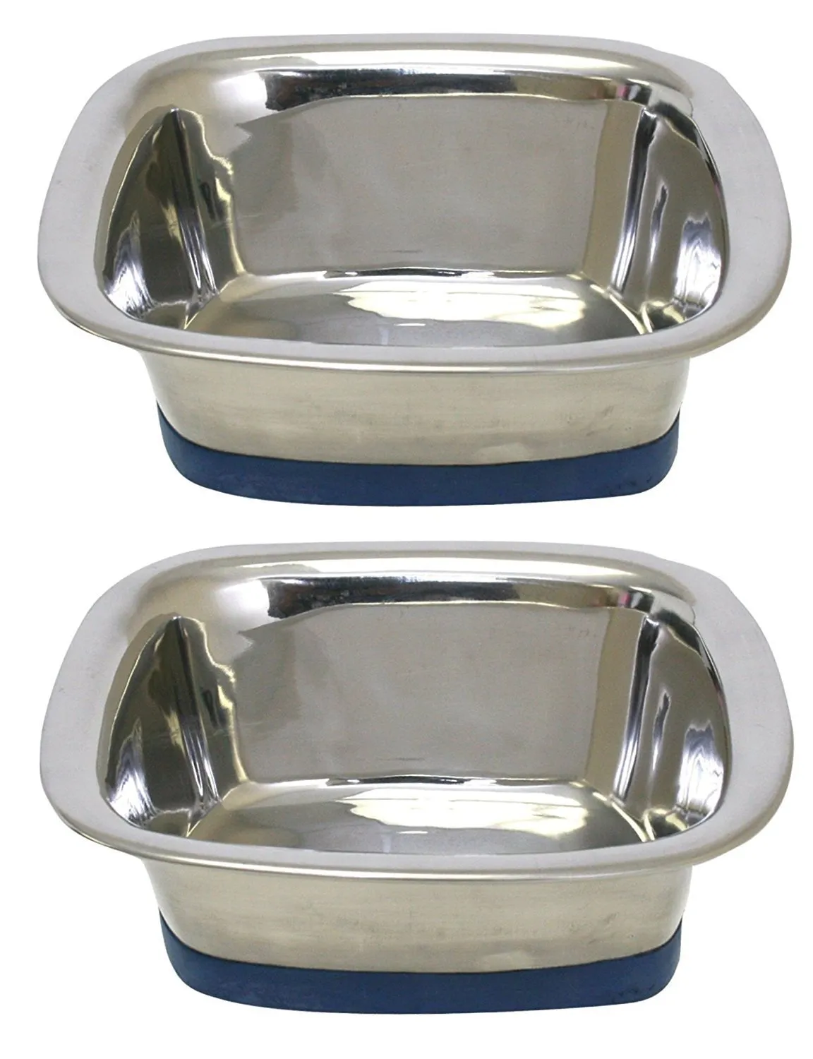 (2 Pack) of OurPets Premium DuraPet Square Dog Bowls - Medium