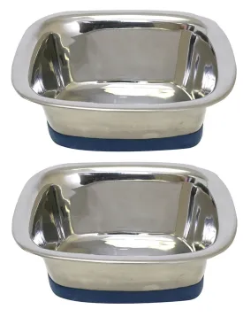 (2 Pack) of OurPets Premium DuraPet Square Dog Bowls - Medium