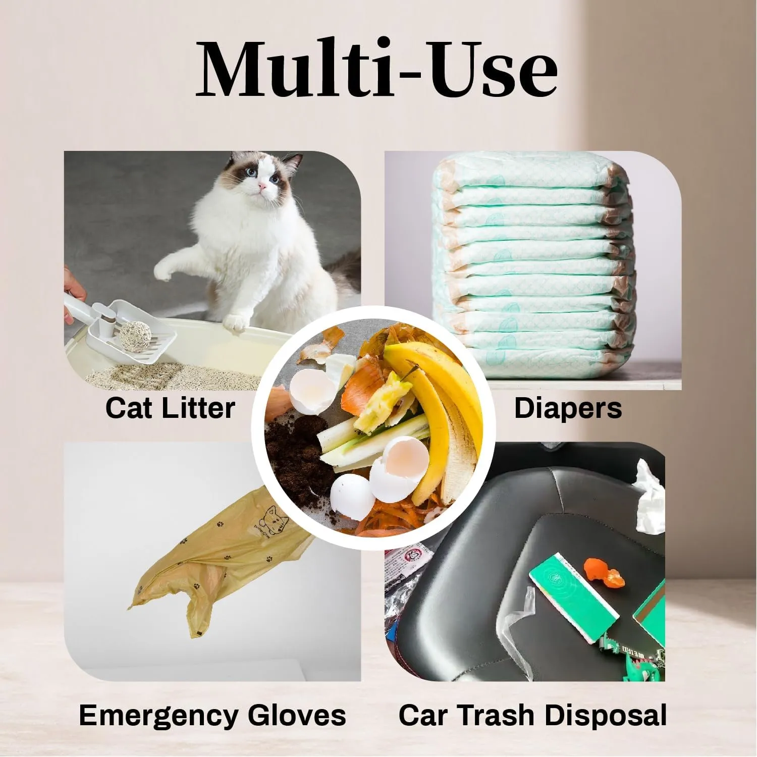 270 Counts Dog Poop Bags Rolls with Dispenser & Leash Clip, Scented Poop Bags for Dogs Waste, Extra Thick & Leak Proof for Poop Doggie Puppy Pet Waste, 9" x 13", Dark Khaki