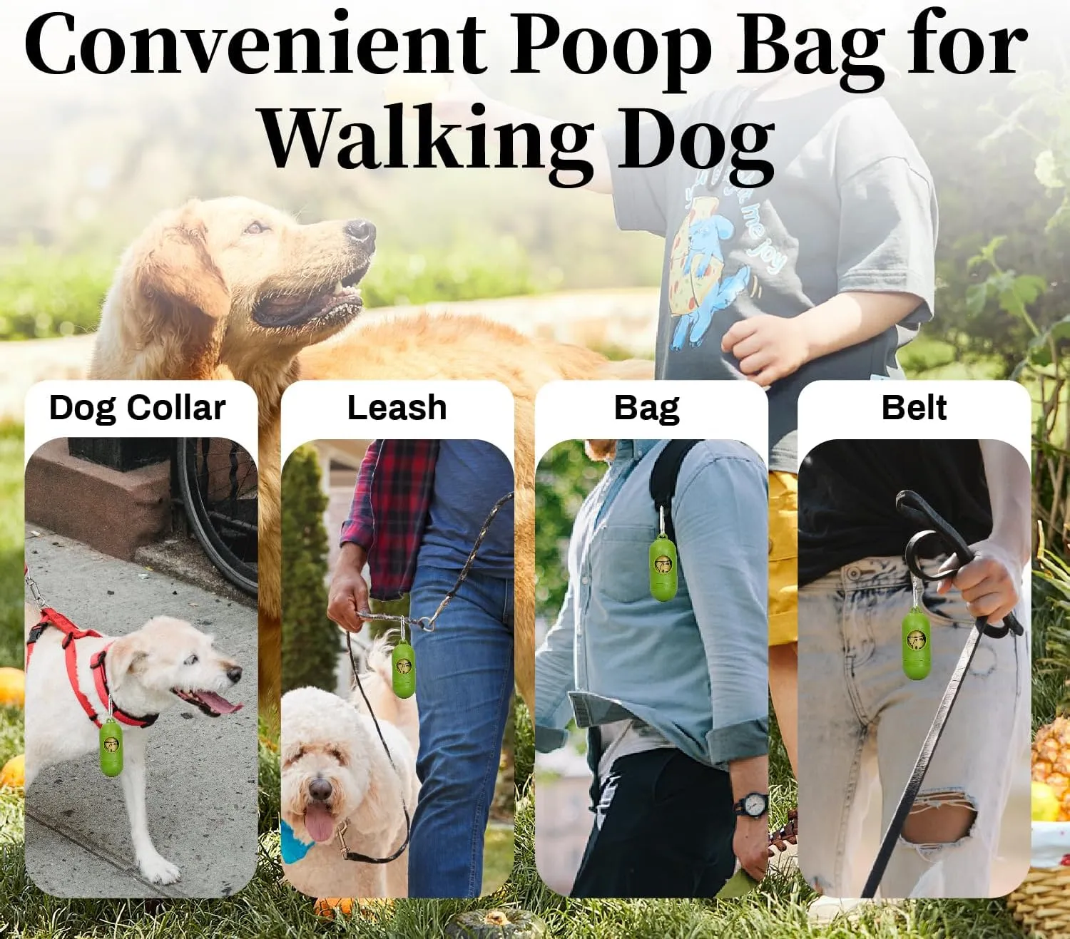 270 Counts Dog Poop Bags Rolls with Dispenser & Leash Clip, Scented Poop Bags for Dogs Waste, Extra Thick & Leak Proof for Poop Doggie Puppy Pet Waste, 9" x 13", Dark Khaki