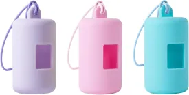 3Pack Dog Poop Bag Holder for Leash,One Piece Molded Soft Plastic Pet Waste Bag Dispenser with Elastic Loop Protable Doggie Poop Bag Dispensers