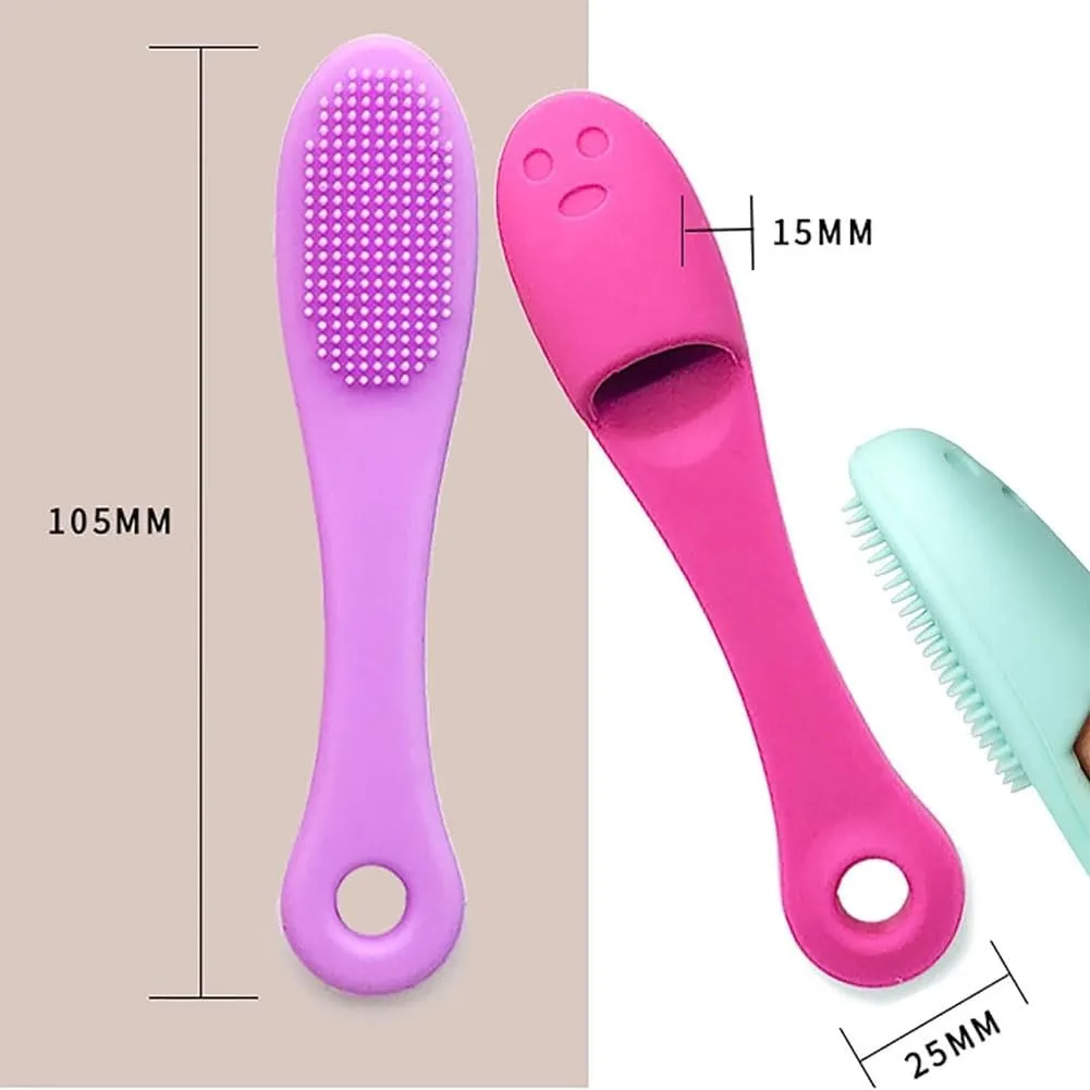 4 Pack Silicone Scrubber for Cats Chin, Soft Silicone Manual Facial Cleansing Brushes, Cat Finger Toothbrush for Pet Dental Care, Finger Brushes Suitable for Dogs and Cats(Mix)