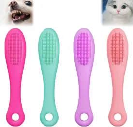 4 Pack Silicone Scrubber for Cats Chin, Soft Silicone Manual Facial Cleansing Brushes, Cat Finger Toothbrush for Pet Dental Care, Finger Brushes Suitable for Dogs and Cats(Mix)