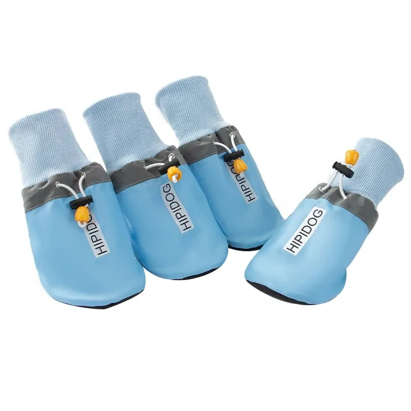 4pcs Set Waterproof Lightweight Pet Dog Shoes Anti-slip Daily Booties Footwear