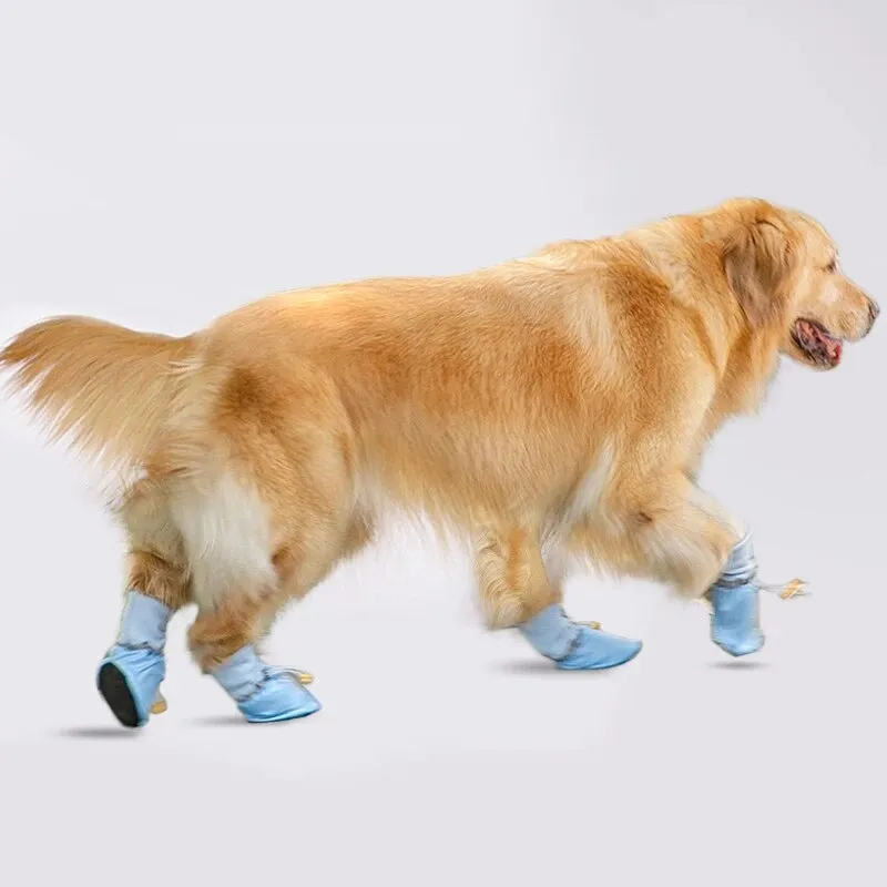 4pcs Set Waterproof Lightweight Pet Dog Shoes Anti-slip Daily Booties Footwear