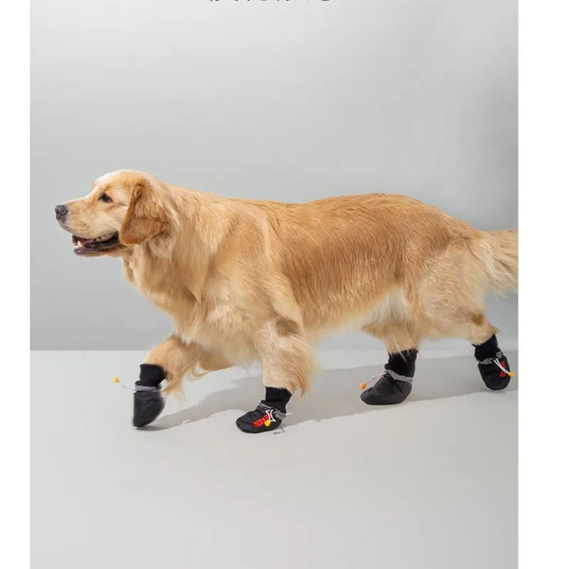 4pcs Set Waterproof Lightweight Pet Dog Shoes Anti-slip Daily Booties Footwear