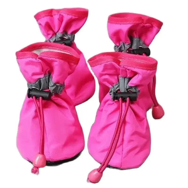 4pcs Waterproof Pet Dog Shoes Anti-slip Rain Boots Footwear for Cats Dogs Puppy Pet Booties Pet Paw Accessories