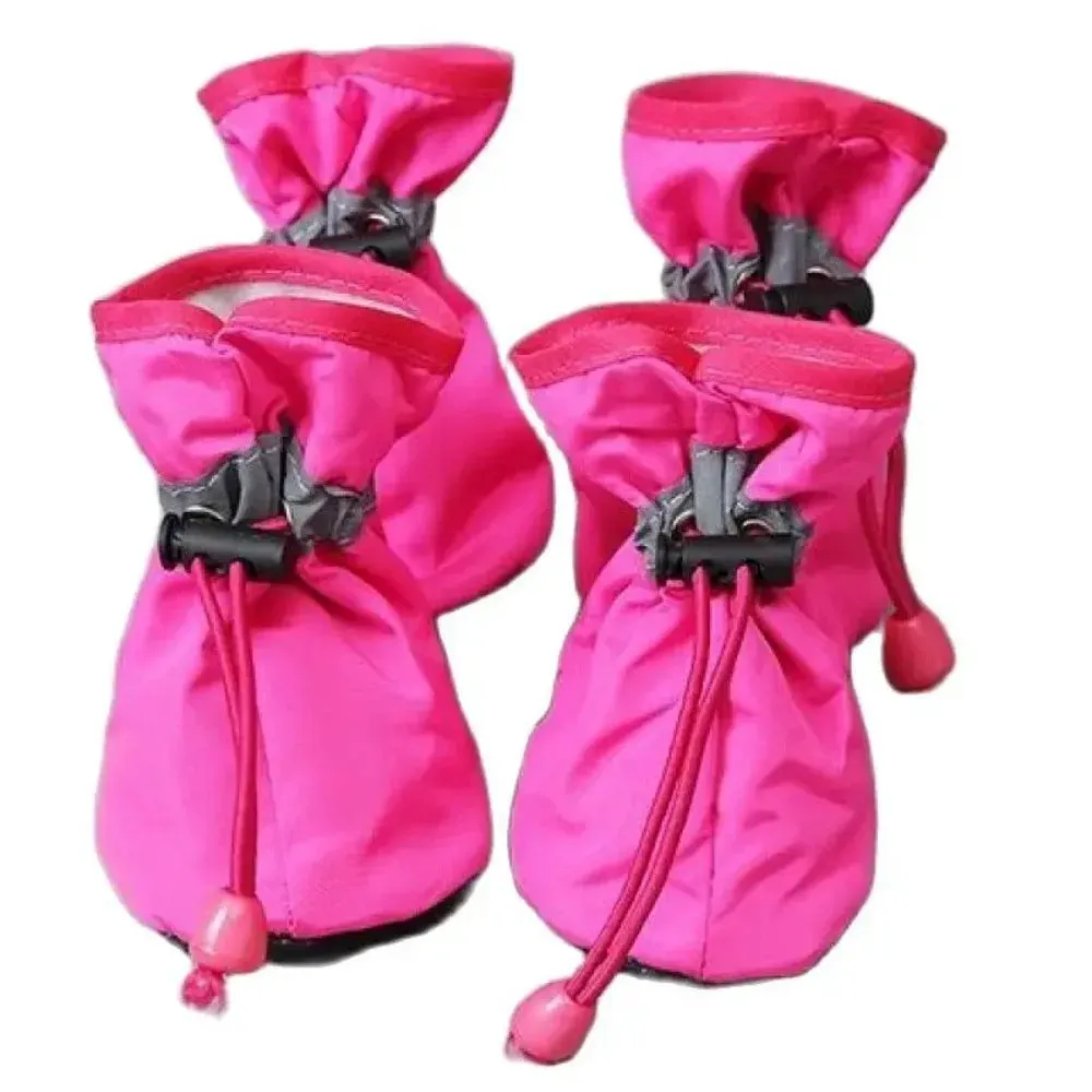 4pcs Waterproof Pet Dog Shoes Anti-slip Rain Boots Footwear for Cats Dogs Puppy Pet Booties Pet Paw Accessories