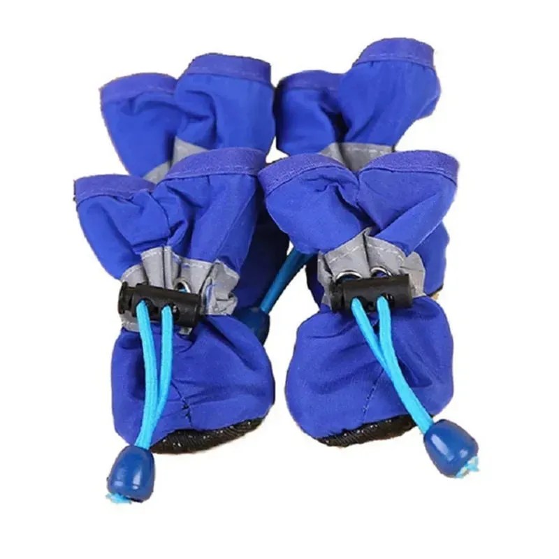 4pcs Waterproof Pet Dog Shoes Anti-slip Rain Boots Footwear for Cats Dogs Puppy Pet Booties Pet Paw Accessories