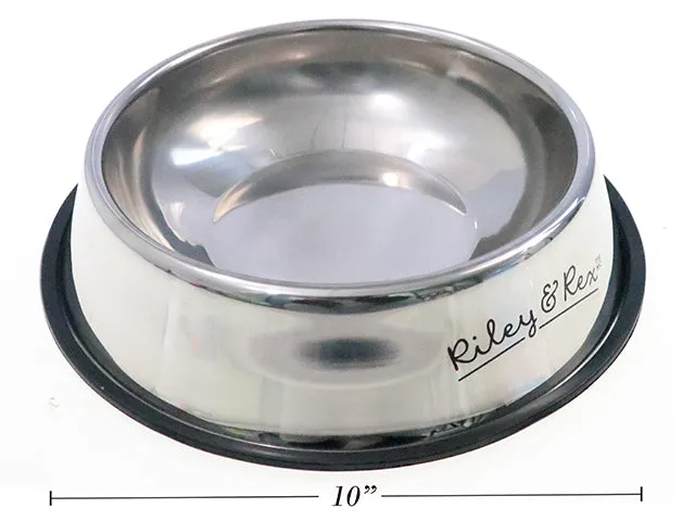 780Ml Easy Clean 201 Stainless Steel Non-Slip Pet Bowl. Colour Label.