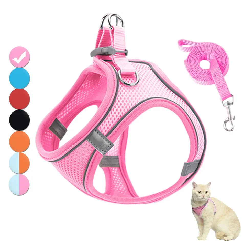 Adjustable & Reflective Harnesses & Leashes Set For Pets