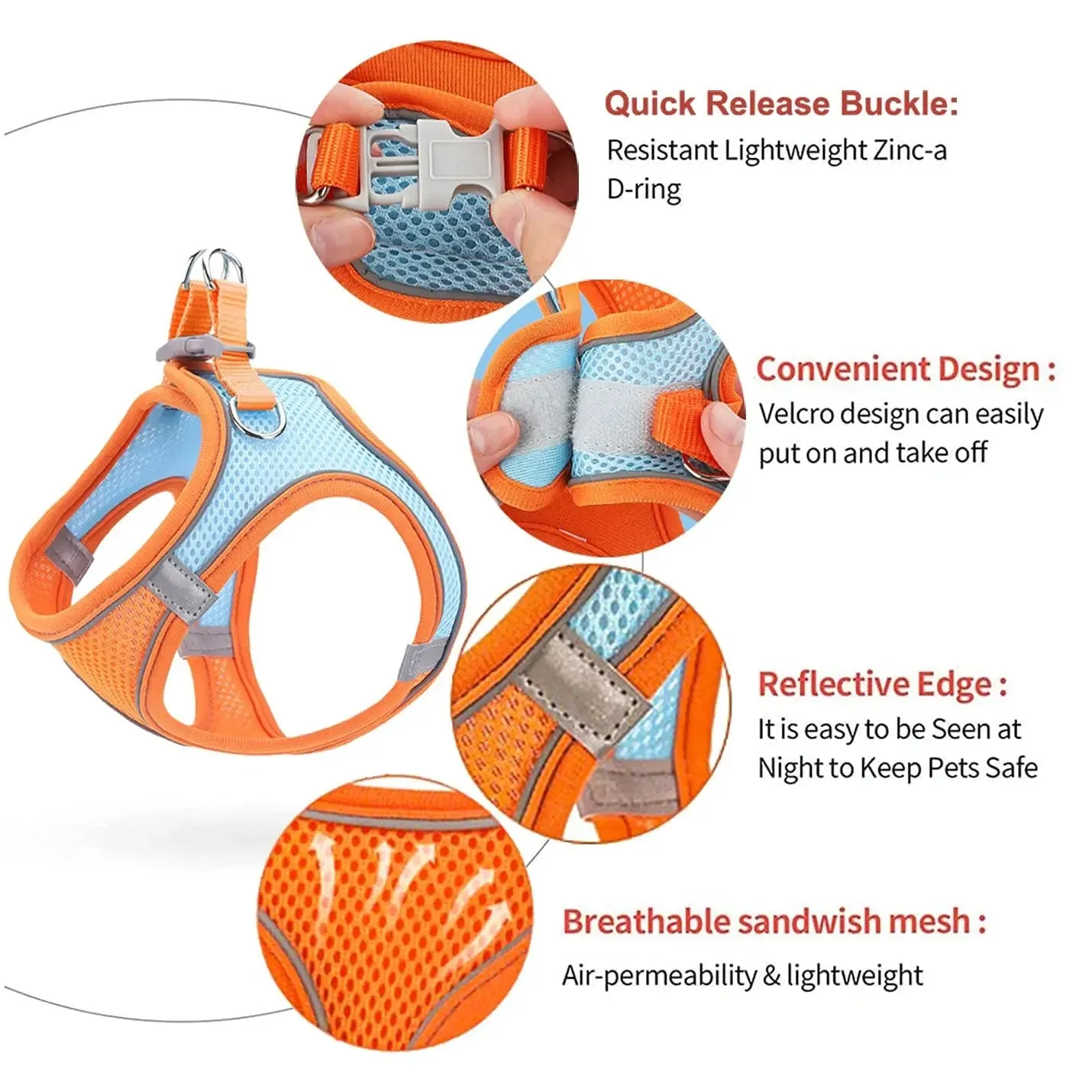 Adjustable & Reflective Harnesses & Leashes Set For Pets