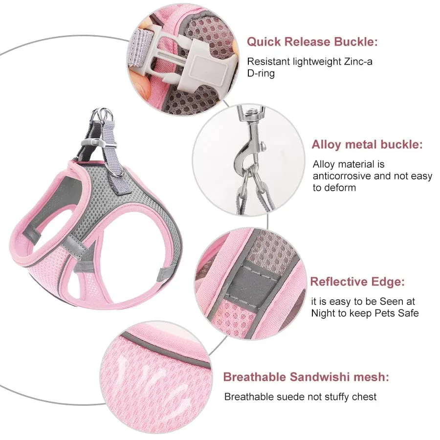 Adjustable & Reflective Harnesses & Leashes Set For Pets