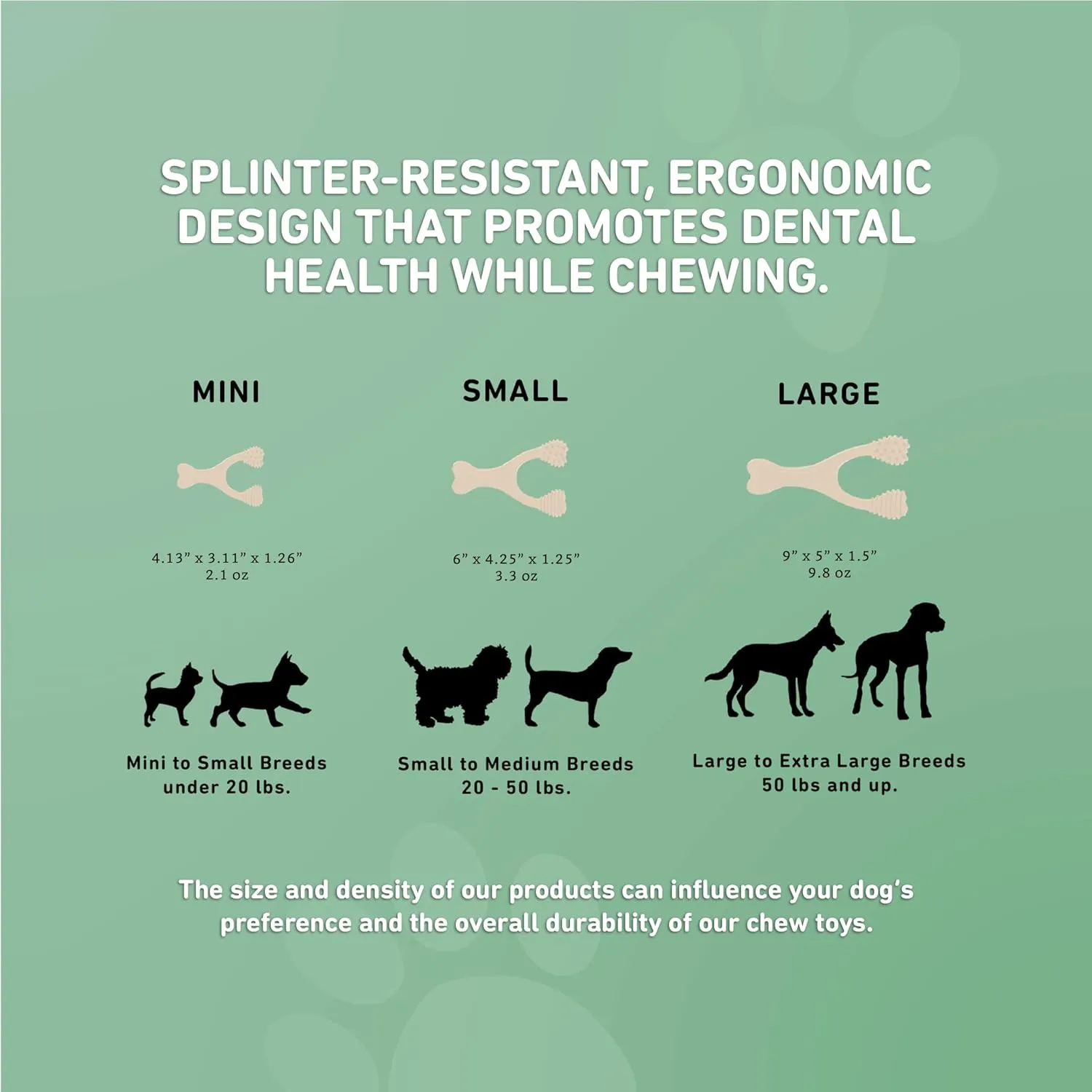 All-Natural, Nylon-Free Dog Chew Toys - Medium Density - Ideal for Moderate to Strong Chewers - Non-Toxic, Promotes Dental Health, Splinter-Resistant, Sustainably Made