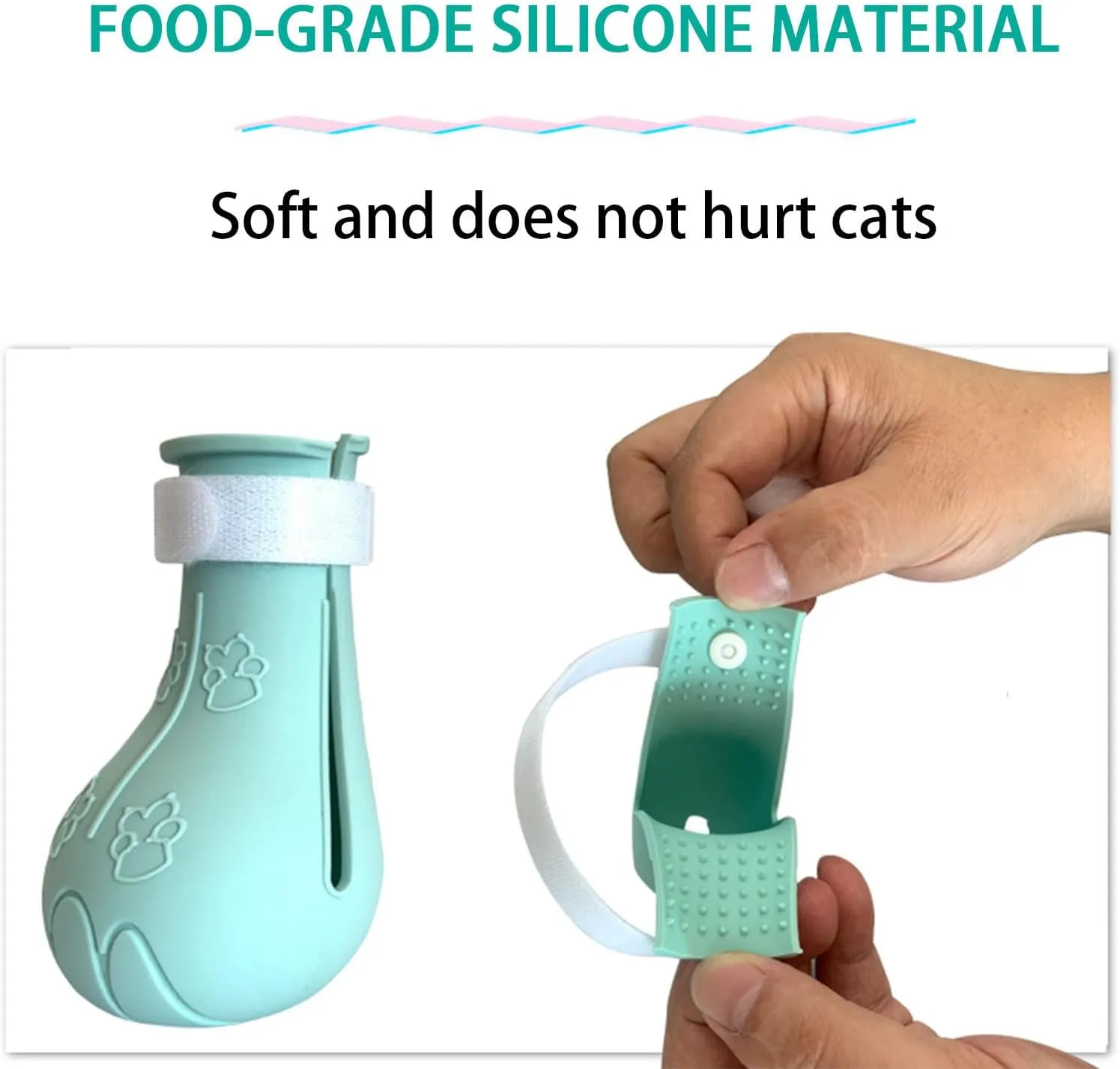 Anti-Scratch Cat Shoes 4 Pack, Pet Supplies Scratch Deterrent Booties, Grooming Accessories Silicone Nail Gloves, Adjustable Claw Cover for Bathing Shaving Treatment Checking (Green)