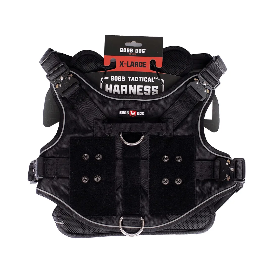Boss Dog Black Tactical Dog Harness