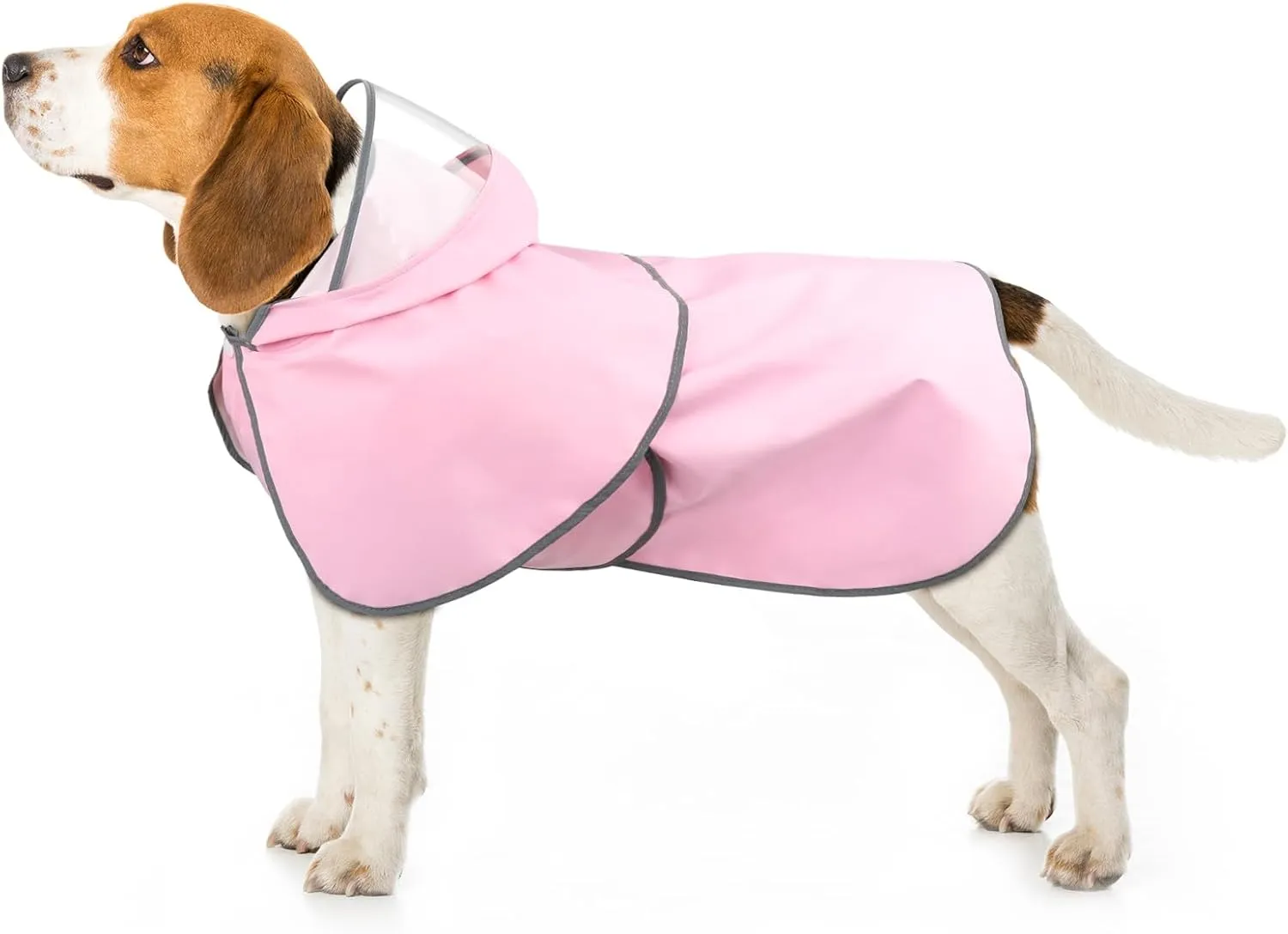 BSEEN Dog Raincoat - Waterproof Dog Rain Jacket Reflective Pet Rain Coats with Leash Hole, Hooded Doggie Poncho Lightweight Puppy Slicker for Walking& Camping (Pink, Small)