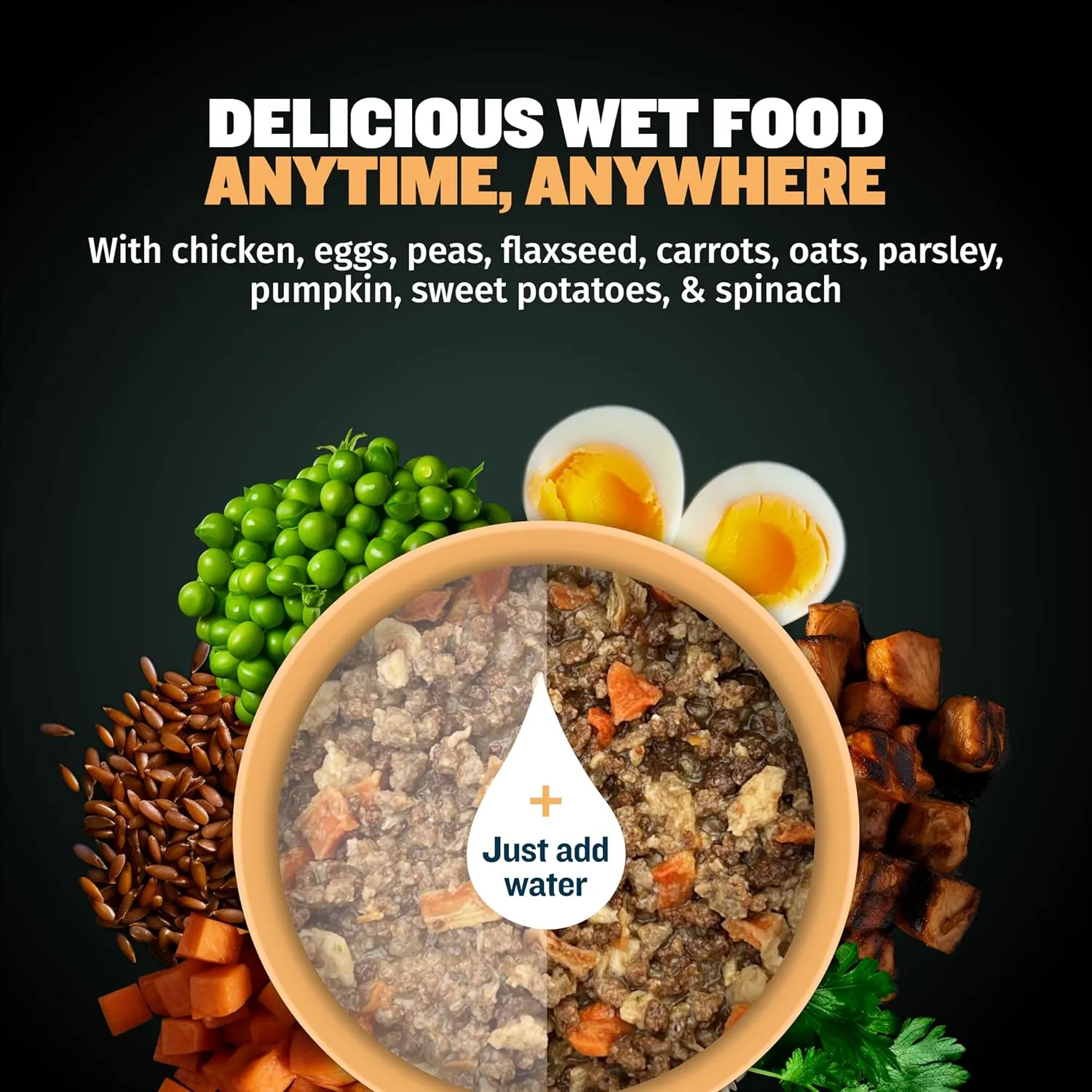 Bully Max Wet Puppy Food - Instant Fresh Dehydrated High Protein Soft Dog Food with Chicken - Healthy Growth for Small & Large Breed Puppies - 2 Dry Dog Food Pounds (Makes 5.5 lbs. of Wet Food)