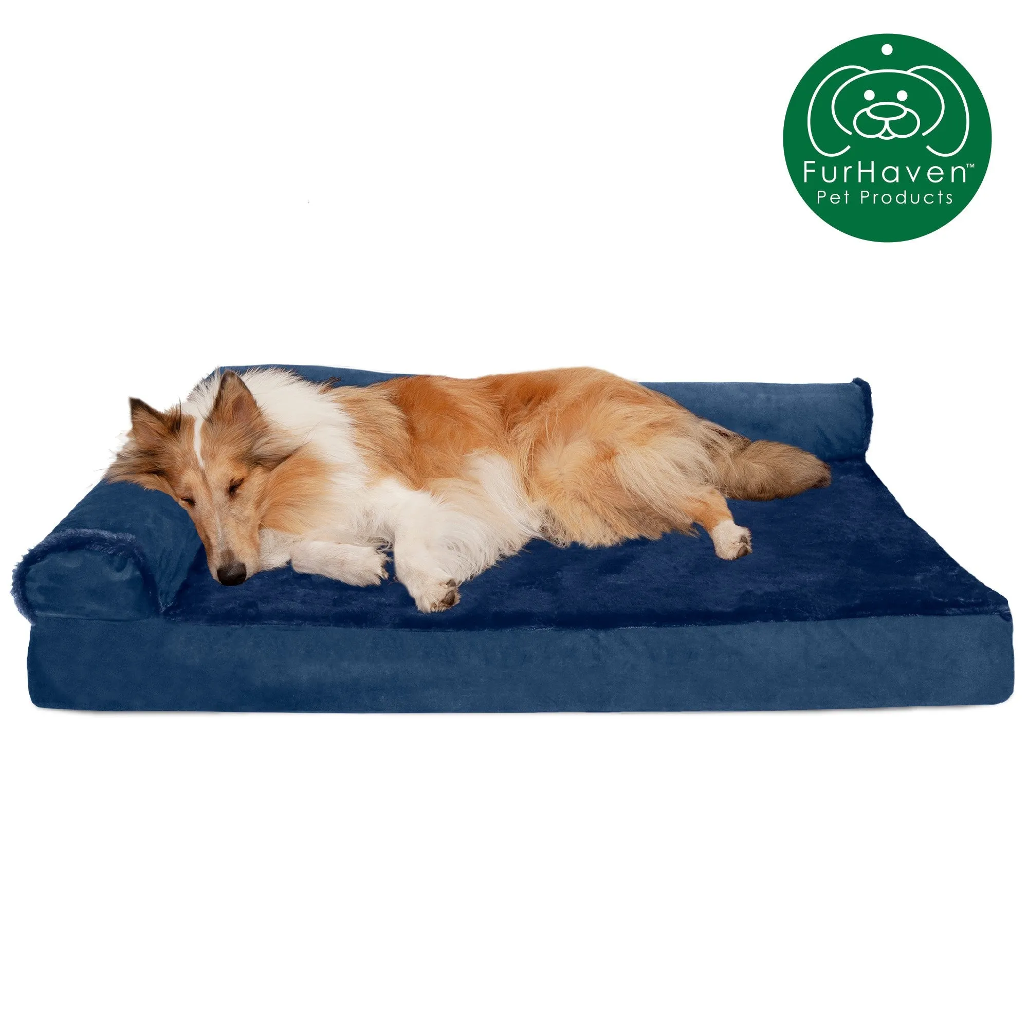 Deluxe L-Shaped Chaise Lounge for Dogs & Cats Pet Bed