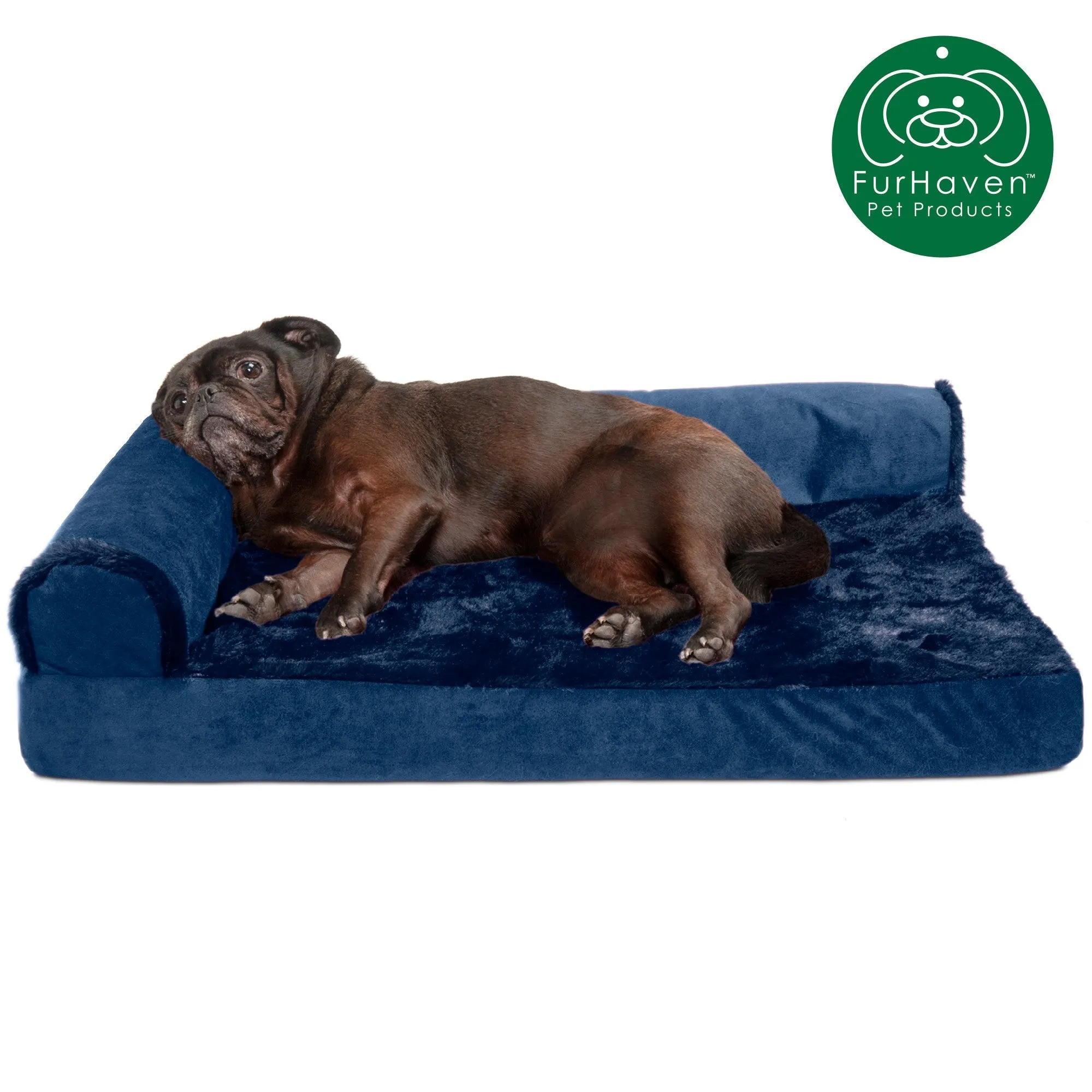 Deluxe L-Shaped Chaise Lounge for Dogs & Cats Pet Bed
