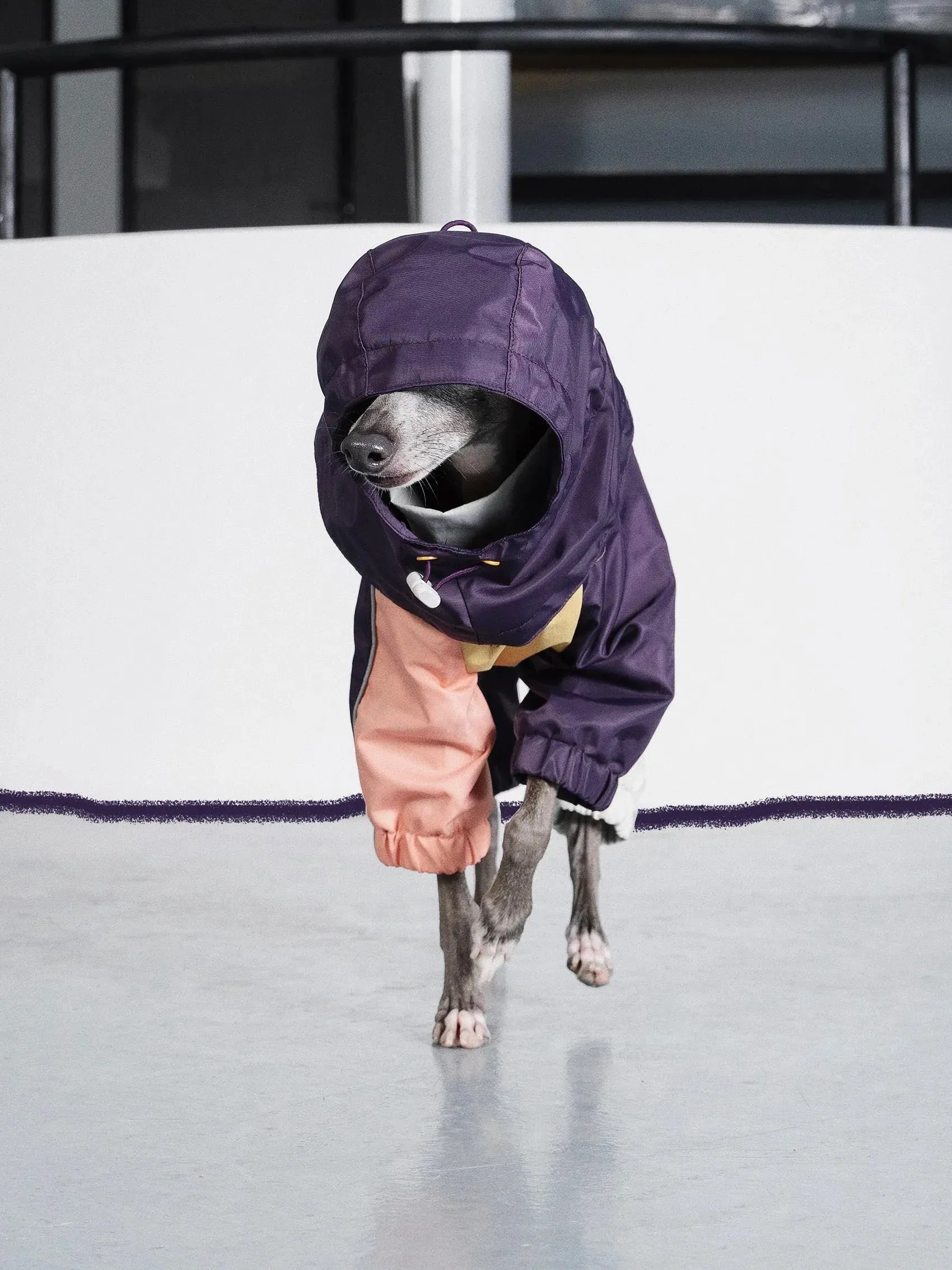 Detachable 4-Leg Dog Raincoat | Peach Khaki