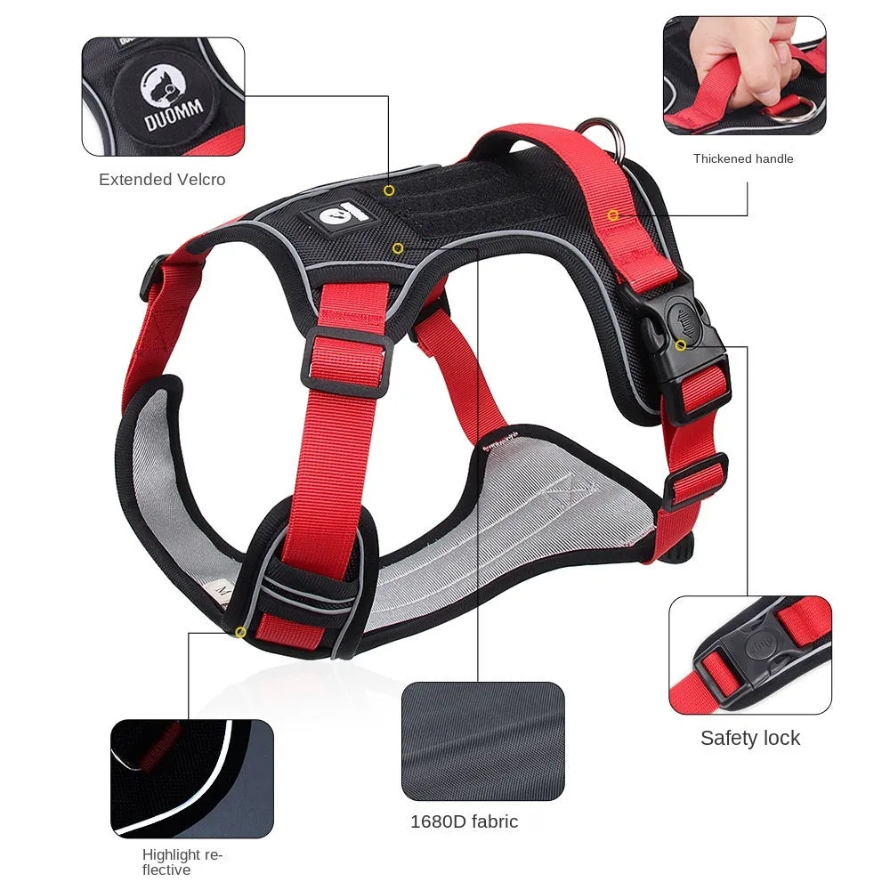 Dog Cat Harness with Chest Strap and Reflective Stitching