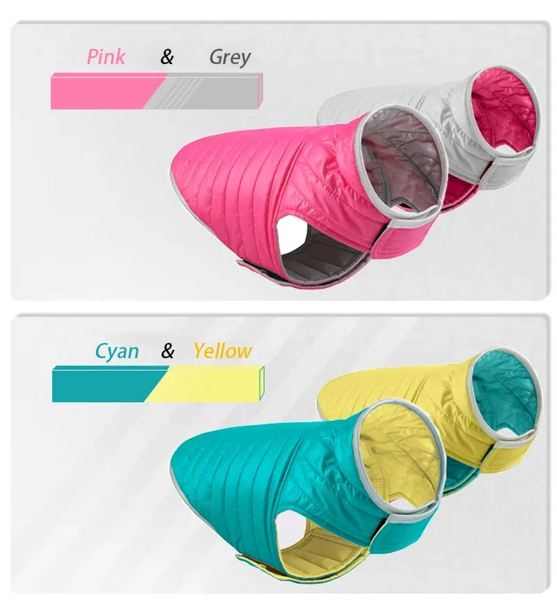 Dog Coats for Large Dogs: Reversible Dual-Color Reflective Winter Jacket
