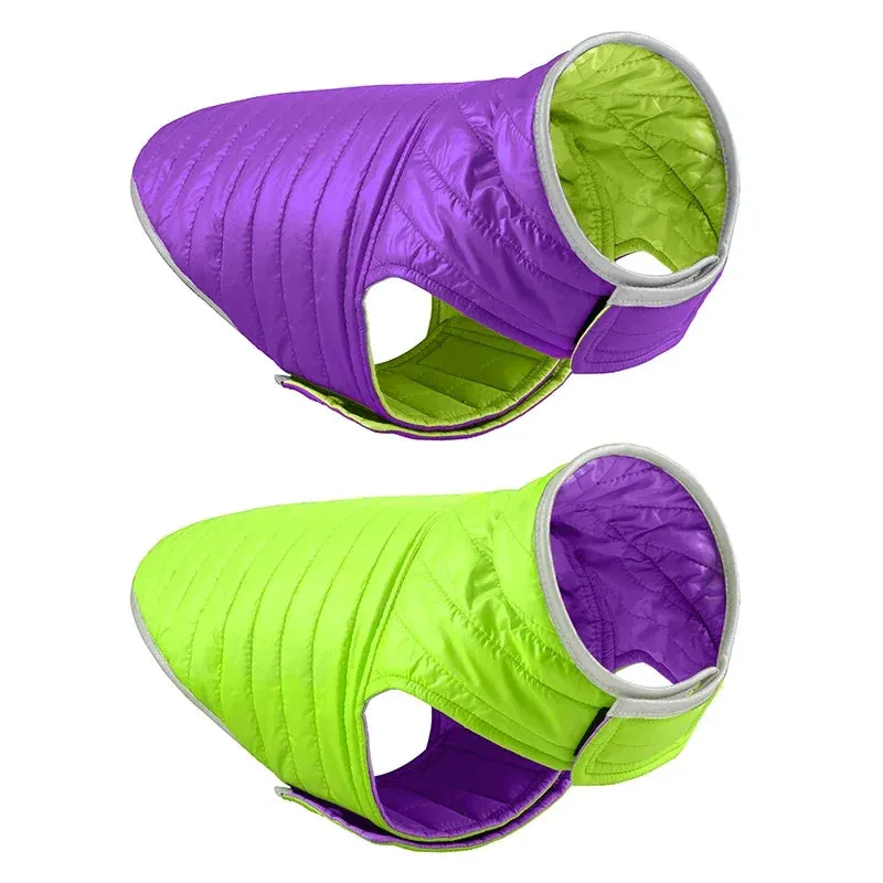 Dog Coats for Large Dogs: Reversible Dual-Color Reflective Winter Jacket