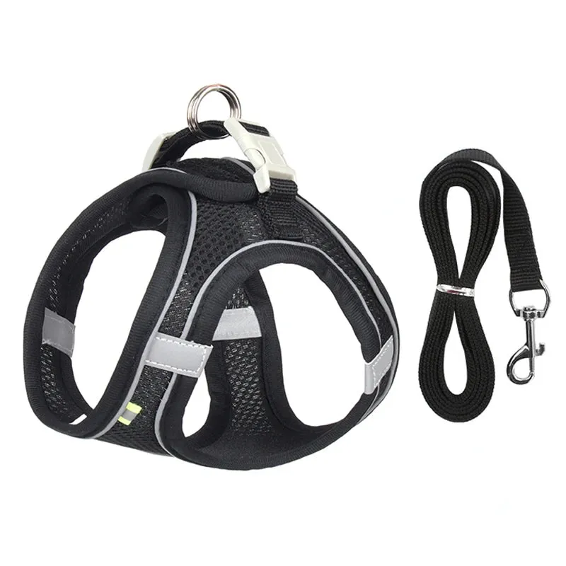 Dog Harness Leash Set - Vest Harness for Puppies and Cats - Outdoor Walking Lead