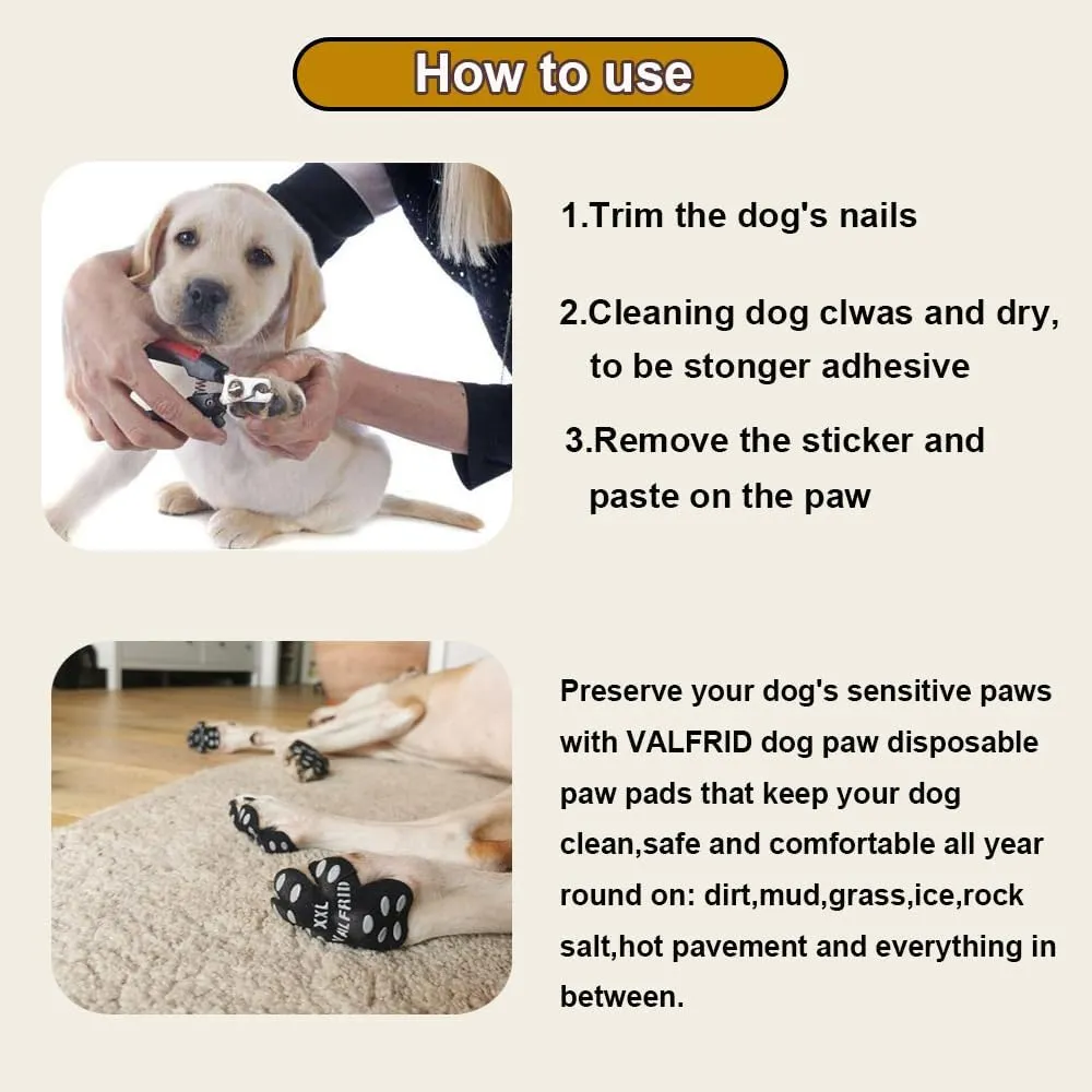 Dog Paw Protector Anti-Slip Grips to Keeps Dogs from Slipping On Hardwood Floors,Disposable Self Adhesive Resistant Dog Shoes Booties Socks Replacement XXL 24 Pieces