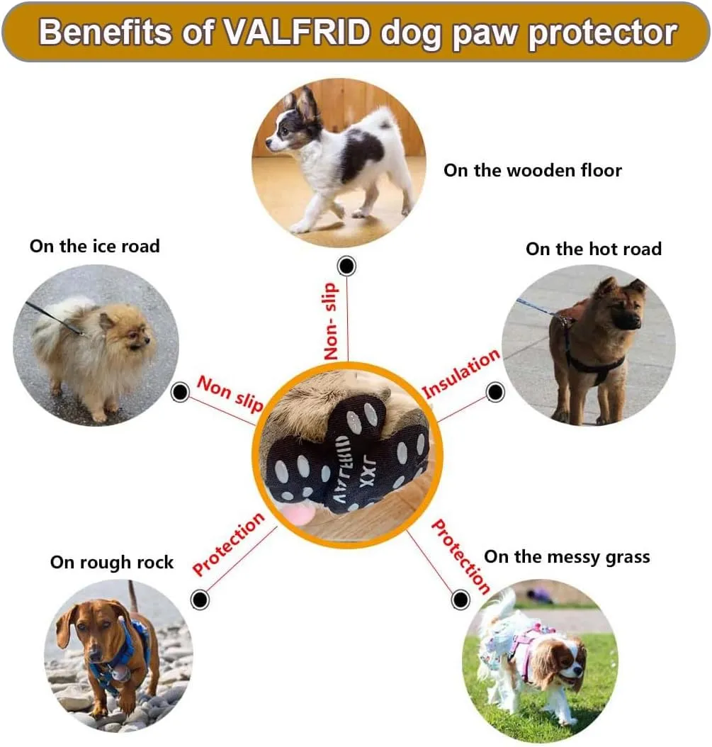 Dog Paw Protector Anti-Slip Grips to Keeps Dogs from Slipping On Hardwood Floors,Disposable Self Adhesive Resistant Dog Shoes Booties Socks Replacement XXL 24 Pieces