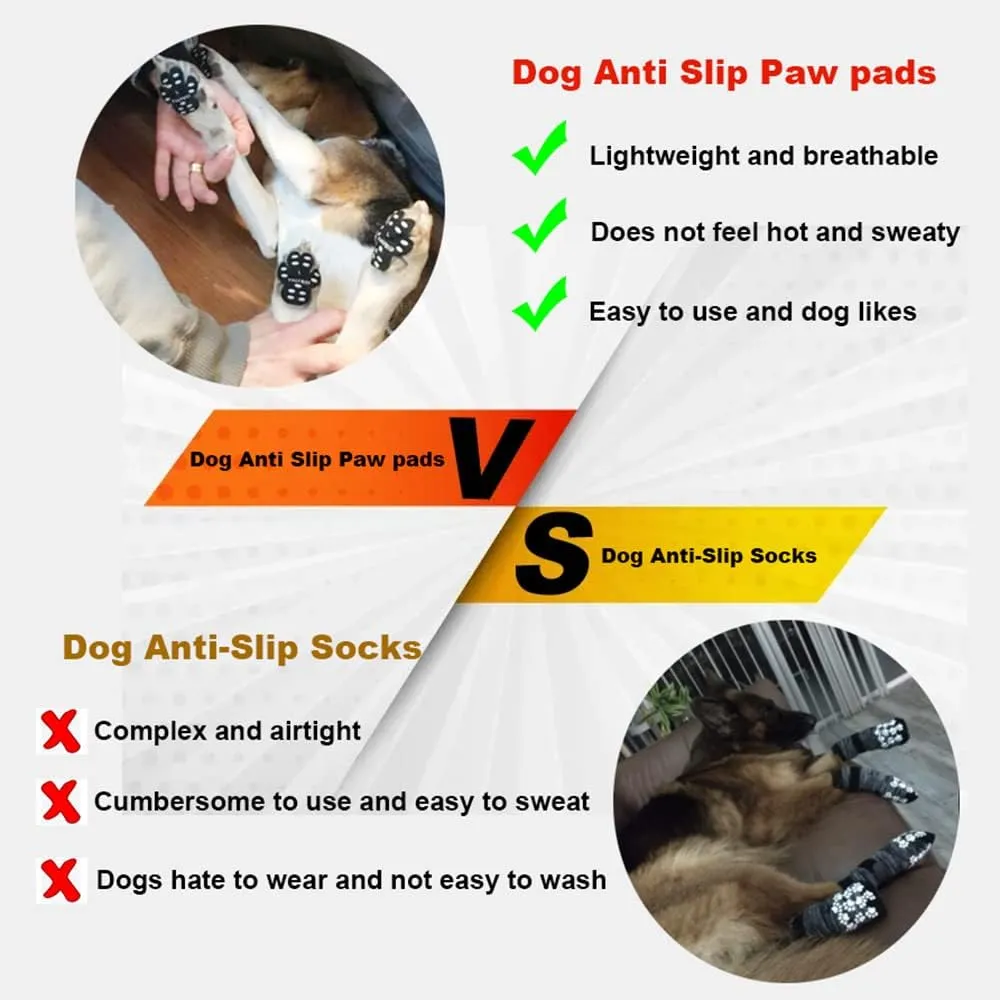 Dog Paw Protector Anti-Slip Grips to Keeps Dogs from Slipping On Hardwood Floors,Disposable Self Adhesive Resistant Dog Shoes Booties Socks Replacement XXL 24 Pieces