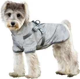 Dog Raincoat for Small Medium Dogs, Dog Rain Coat with Harness Built in, All Weather Waterproof Pet rain Jacket, Reflective Puppy Clothes (Camouflage Grey, Small)