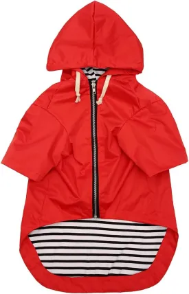 Dog Raincoat rain Jacket Raincoat Dogs Waterproof Small Medium Breeds Zip Closure Storage Pocket Harness Hole Red M