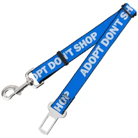 Dog Safety Seatbelt for Cars - Pet Quote ADOPT DON'T SHOP Blue/White