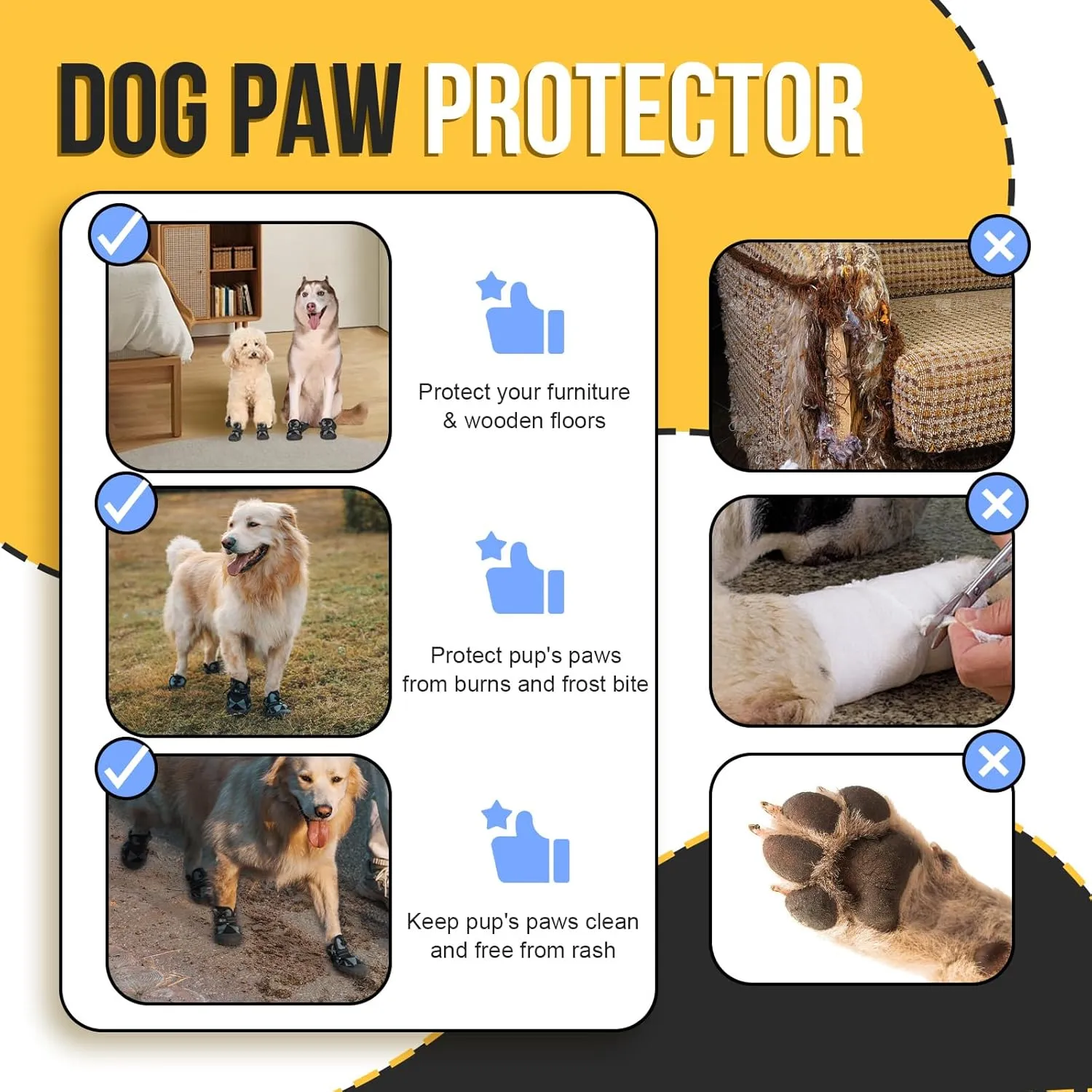 Dog Shoes for Large Medium Size Dogs, Breathable Dog Boots&Paw Protectors for Summer Hot Pavement Winter Snow, Waterproof Anti Slip Dog Booties for Outdoor Walking Hiking Hardwood Floor