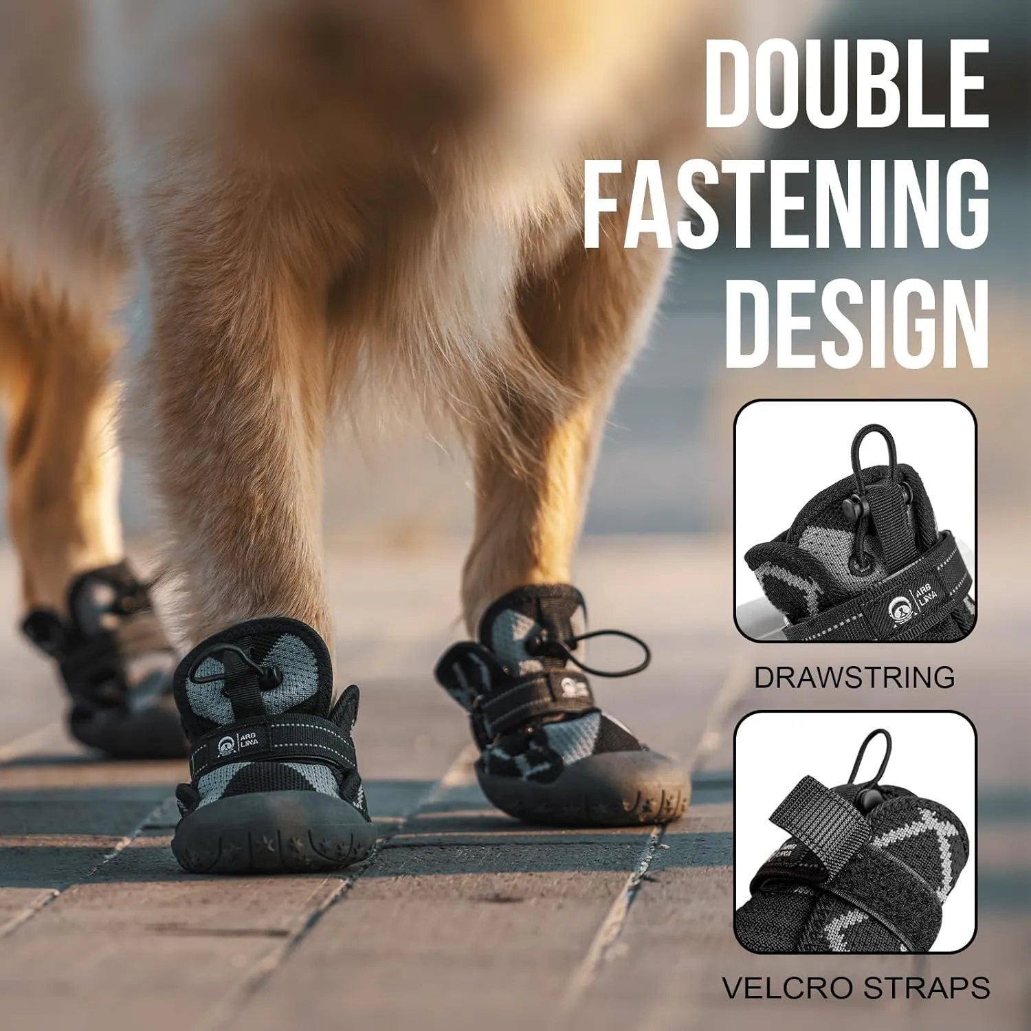 Dog Shoes for Large Medium Size Dogs, Breathable Dog Boots&Paw Protectors for Summer Hot Pavement Winter Snow, Waterproof Anti Slip Dog Booties for Outdoor Walking Hiking Hardwood Floor