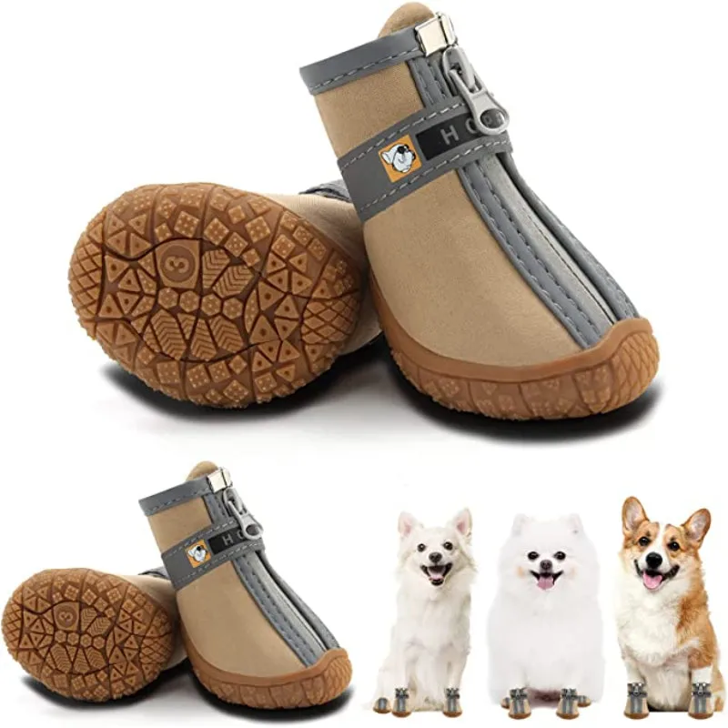 Dog Shoes For Small Dogs Boots, Breathable Dog Booties Paw Protector For Hot Pavement Winter Snow Hiking Booties 4pcs