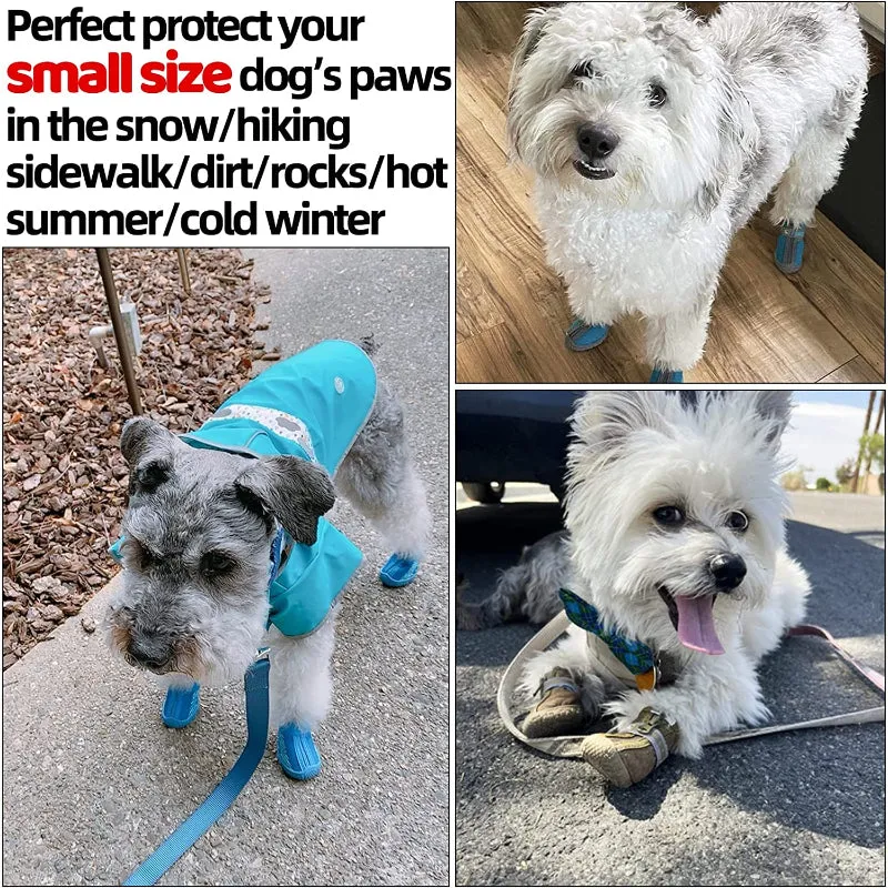 Dog Shoes For Small Dogs Boots, Breathable Dog Booties Paw Protector For Hot Pavement Winter Snow Hiking Booties 4pcs