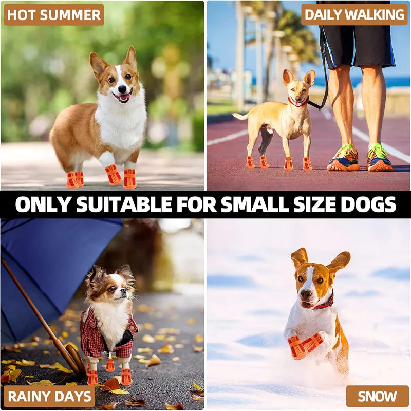 Dog Shoes For Small Dogs Boots, Breathable Dog Booties Paw Protector For Hot Pavement Winter Snow Hiking Booties 4pcs
