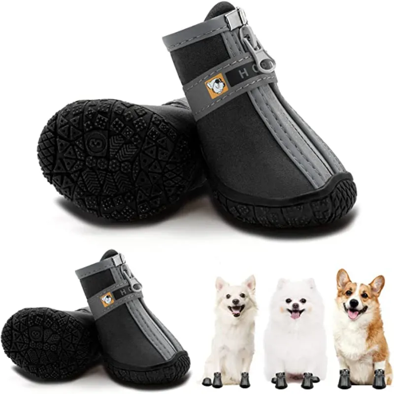 Dog Shoes For Small Dogs Boots, Breathable Dog Booties Paw Protector For Hot Pavement Winter Snow Hiking Booties 4pcs