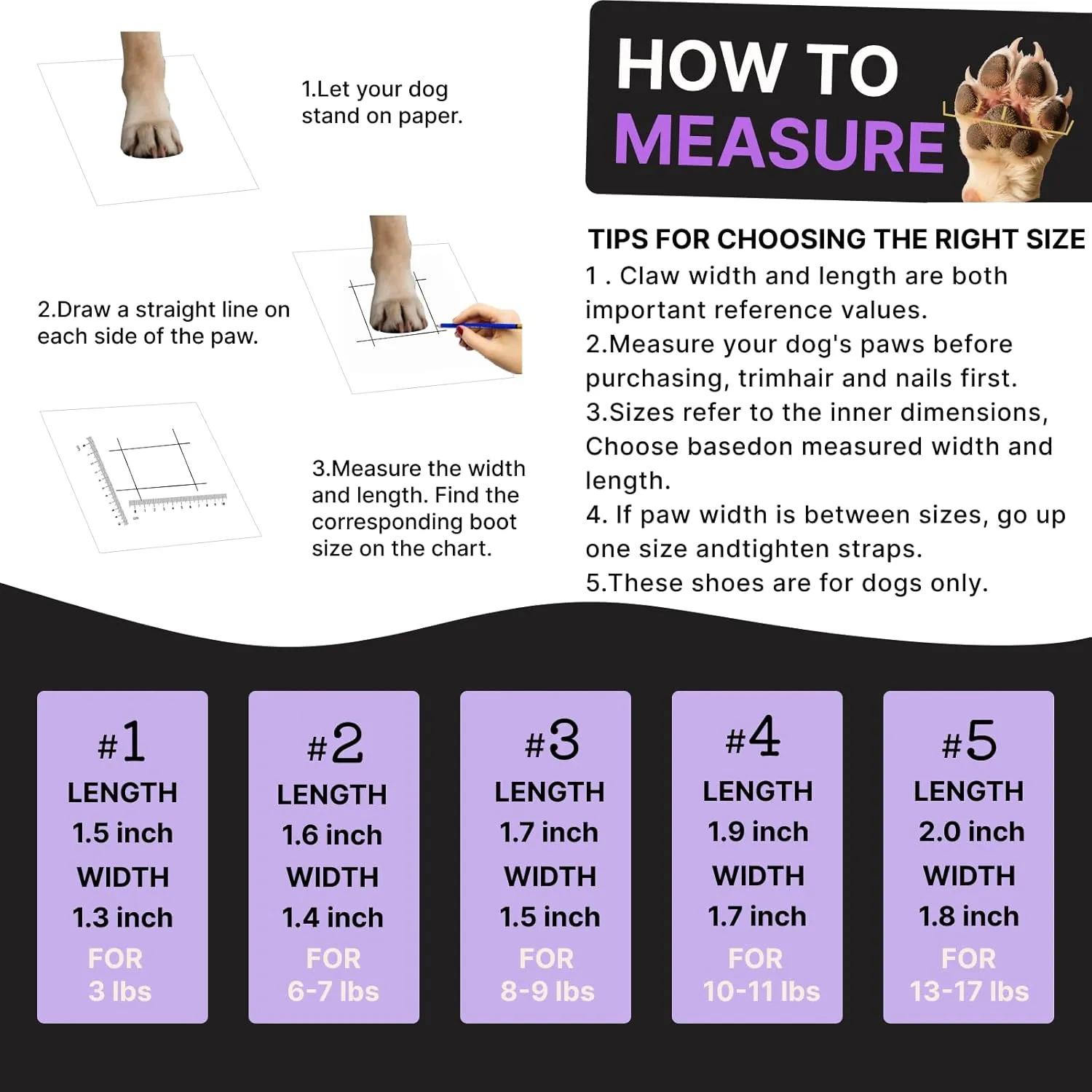 Dog Shoes for Small Dogs, Breathable Puppy Dog Boots & Paw Protectors for Summer Hot Pavement Winter Snow, Dog Booties with Reflective Strips, Anti-Slip Sole for Hardwood Floors (Purple-Size4)