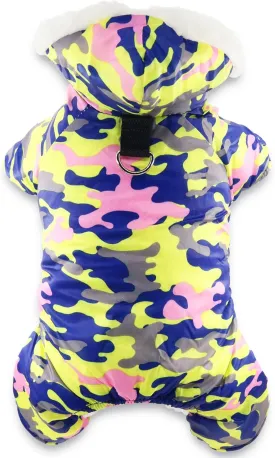 DroolingDog 4 Legs Small Puppy Coats Fleece Hoodies Pet Jumpsuit Sweatshirt Outfit Winter Clothes for Small Medium Dogs Cats Apparel