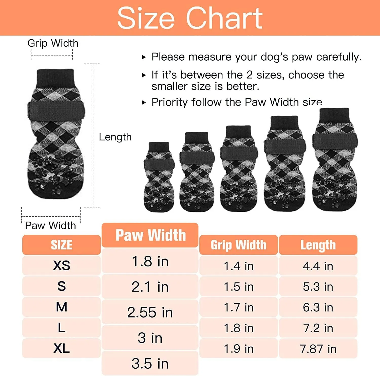 EXPAWLORER Anti Slip Dog Socks to Prevent Licking Paws, Dog Shoes for Hot Pavement, Dog Booties for Small Medium Large Senior Dogs, Traction Control Boots & Paw Protectors for Hardwood Floors