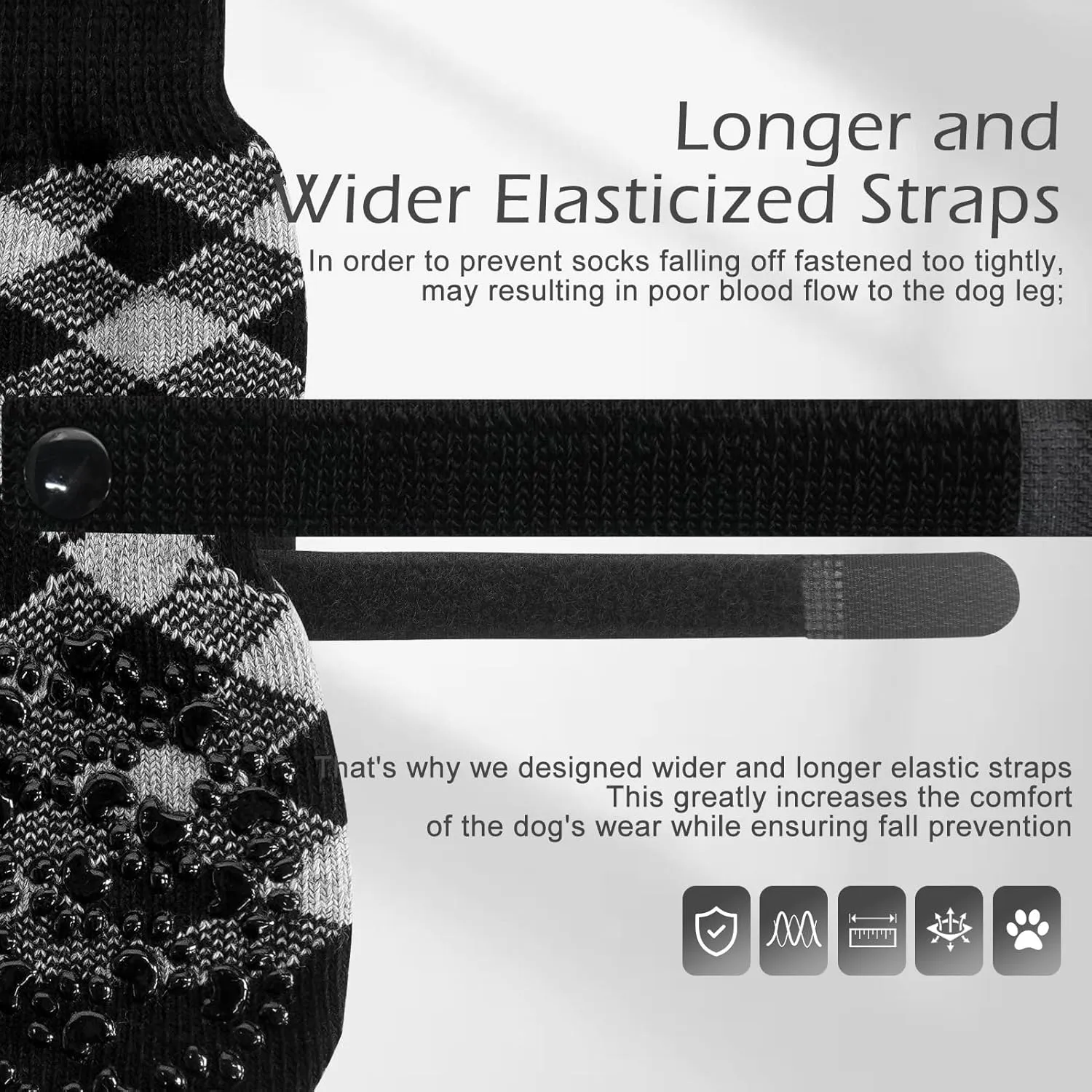 EXPAWLORER Anti Slip Dog Socks to Prevent Licking Paws, Dog Shoes for Hot Pavement, Dog Booties for Small Medium Large Senior Dogs, Traction Control Boots & Paw Protectors for Hardwood Floors