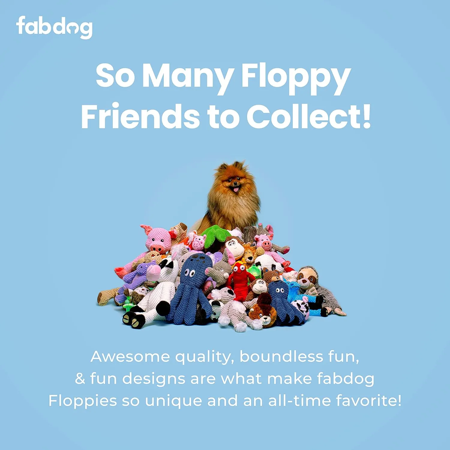 fabdog Floppies Plush Dog Toy - Cute & Durable Squeaky Dog Toys - Best Squeak Toy for Puppies and All Breeds | Ideal Pet Gift| Small Dog