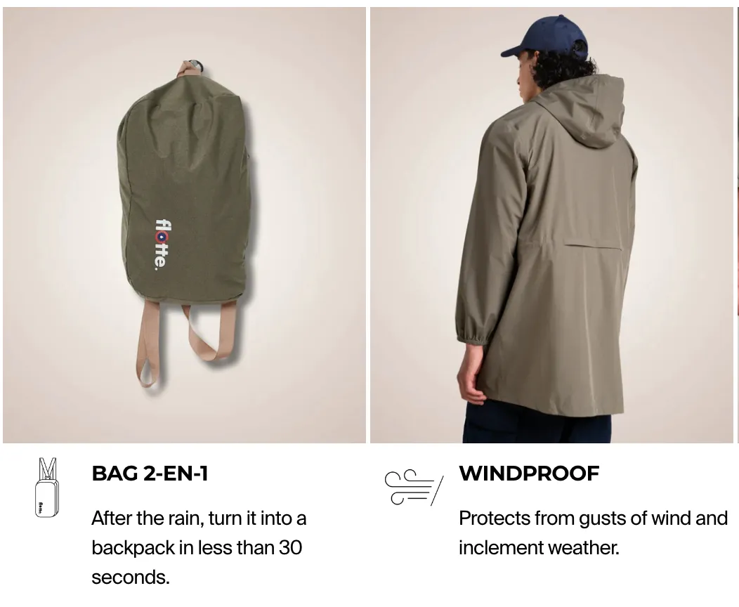 Flotte 22069 raincoat, Freedom cape SALE Sizes S, L, XL