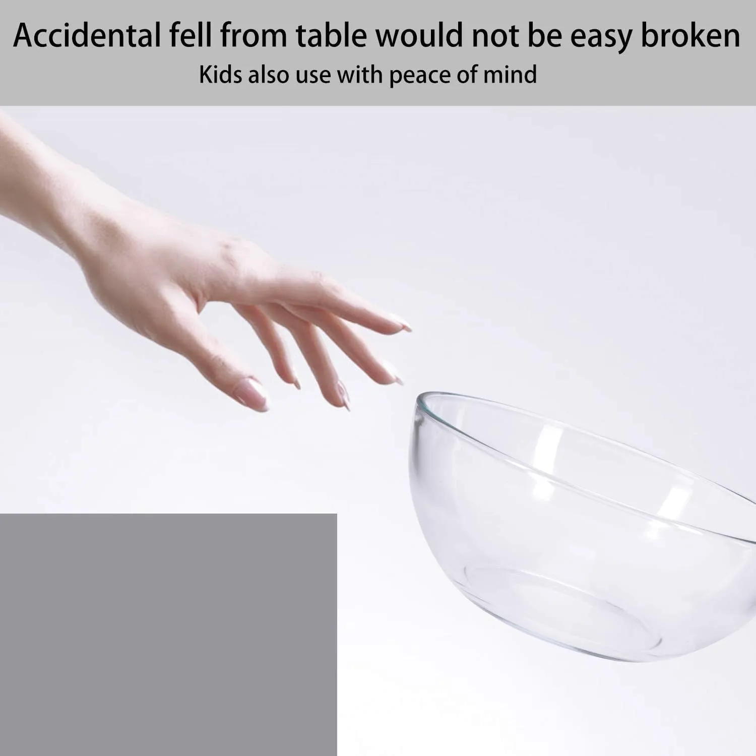 FOYO 5 Inch Glass Mixing Bowls Set - Round, Small Glass Salad Bowls for Kitchen, Set of 3
